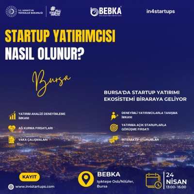  Bursa'da Startup'lar ve Startup Yatırım Ekosistemi bir araya geliyor!